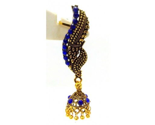 EAR CUFF Golden Oxidized Earring Jhumka Jhumki Ethnic Jewelry Long Dangle E42